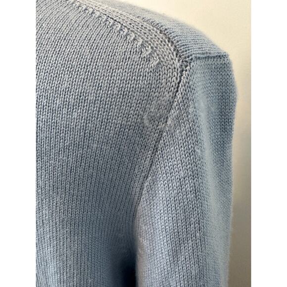 J. Crew Light Blue Merino Wool Blend Sweater with Lace Detail - Picture 7 of 13